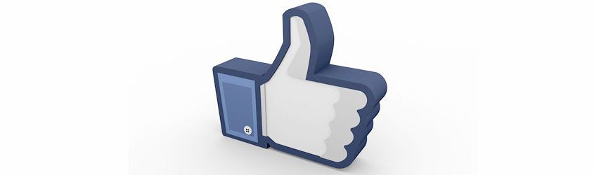 Like di Facebook in 3D su sfondo bianco